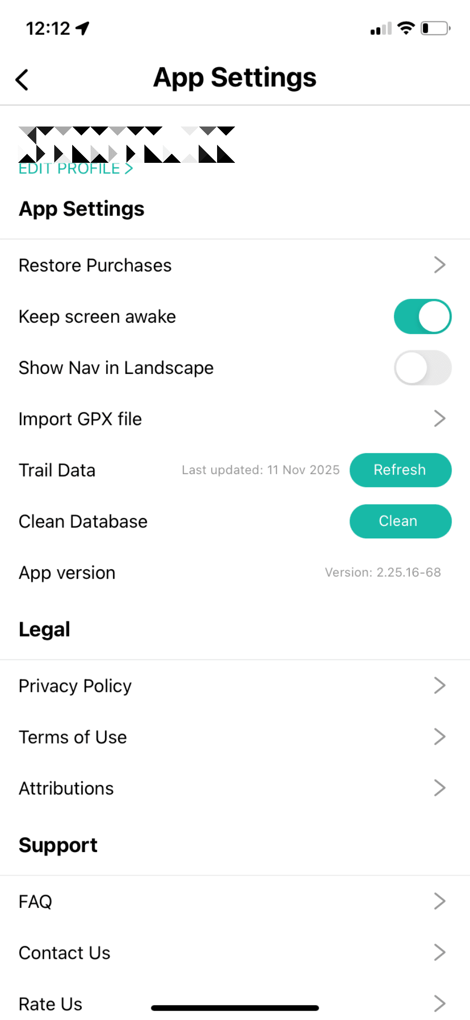 Newtracs app settings