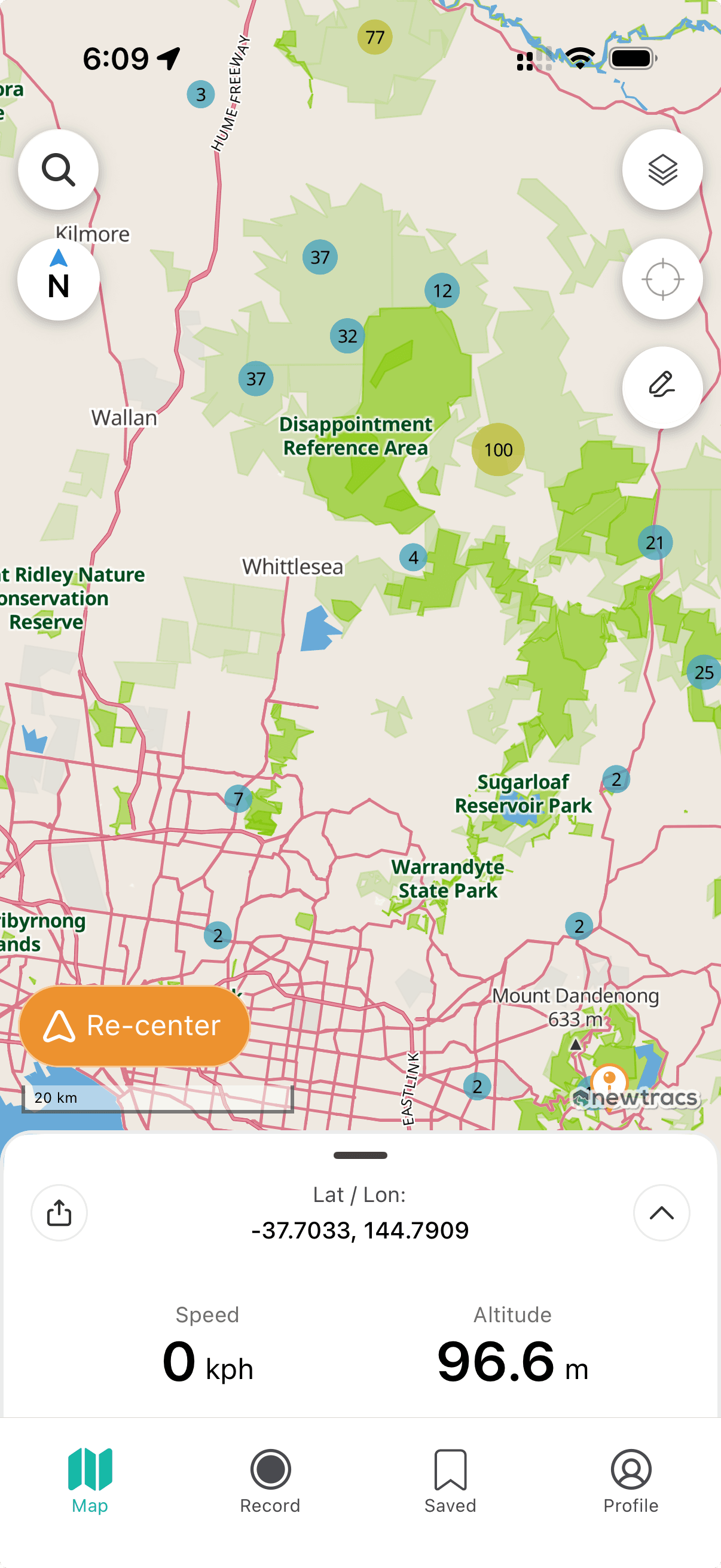 Newtracs map HUD display